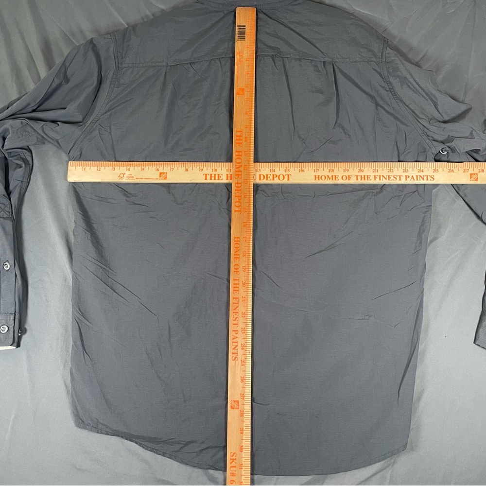 Exofficio Button Up Shirt Men's XL Gray Long Sleeve Zip Pockets Work Shirt - Picture 4 of 4